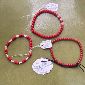 Red Coral elastic Beaded Bracelets
